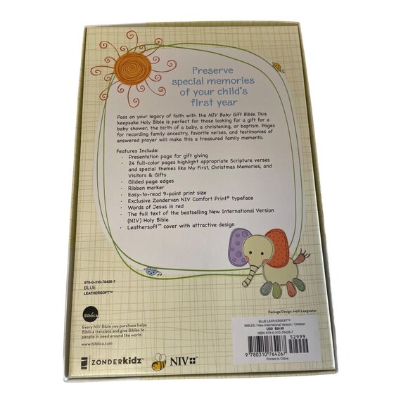 Zonderkidz NIV Childrens Holy Bible Leathersoft Blue Read - Picture 11 of 11